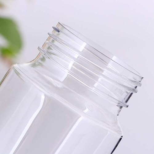 350ml Plastic Juice Bottles – 6 Pcs Clear Bottles with Caps, Reusable Empty Milk and Water Bottle for Kids, Zamzam Water, Gym, Smoothies, Fresh Juices, Protein Shakes, and Travel Use – Leak-Proof