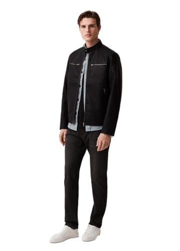 ovs Men Grand & Hills Biker Jacket With Mock Neck