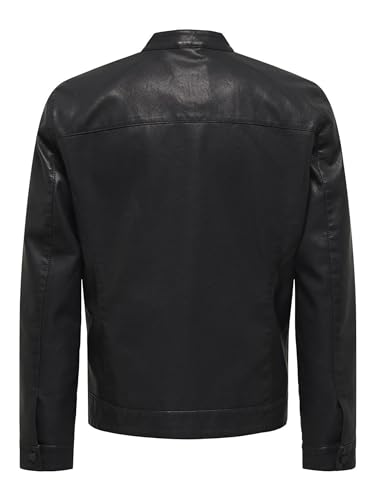 Only & Sons Men's Onsmike Pu Racer Jacket Otw Jacket