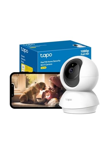 Tapoo Camera/Tilt Security Camera – 1080p Full HD camera, 360° Rotational View, Night Vision camera, Motion Detection camera, Two-Way Audio,Works with Alexa & Google Assistant