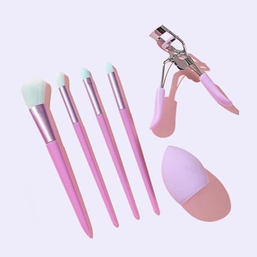 TAFAN™ 6-in-1 Beauty Tools Set – Makeup Brush Set, Beauty Sponge, Eyelash Curler, Travel-Friendly Cosmetic Kit for Flawless Application