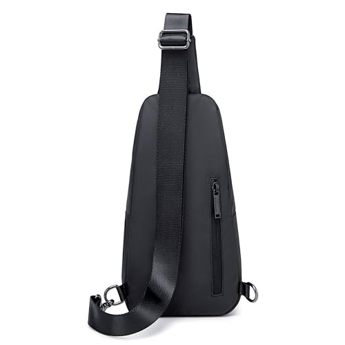 ah arctic hunter Sling bag for Men and Women, Water Resistant Durable small shoulder Daypack with built in Earphone jack and Shock proof Compartments, XB13001 (Black)