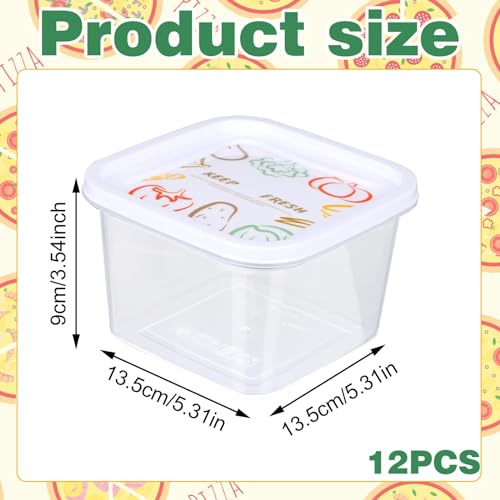 NALACAL Pizza Dough Proofing Box, Set of 12 Large Stackable Dough, with Sealing Lids Bread Dough Container Pizza Dough with Covers Food Storage Container for Home Kitchen Camping - 5.3� x 5.3� x 3.5�