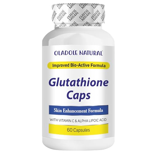 Oladole Natural Glutathione 60 Capsules | Complex with Vitamin C & Alpha Lipoic Acid | Triple Strength Formula Boosts Collagen for Skin Brightening, Dark Spot Reduction & Anti-Aging