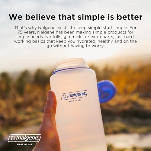 Nalgene Sustain Tritan BPA-Free Water Bottle Made with Material Derived from 50% Plastic Waste, 32 OZ, Wide Mouth, Purple