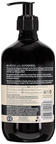 Baylis & Harding Goodness Lemongrass & Ginger Hand Wash, 500ml (Pack of 1) | Natural Formula with Organic Extracts and Essential Oils | Luxurious and Refreshing | Paraben Free | Vegan