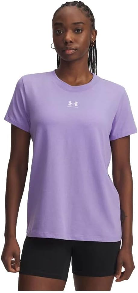 womens UA Rival Core SS Rival Core Short Sleeve T Shirt (pack of 1) - PURPLE