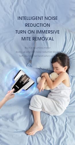Mattress Vacuum Cleaner, UV Bed Cleaner 12KPa Handheld Upgraded Effectively Clean Up Bed (B)