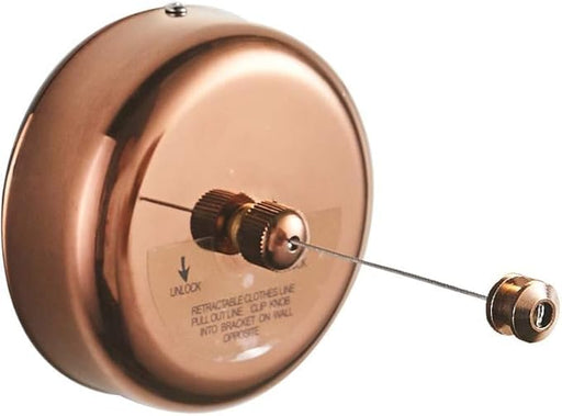 KKD Stainless Steel Retractable Adjustable Lockable Hanging Washing Line (Rose Gold)