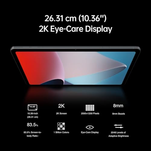 OPPO Pad Air, WiFi 5, 6.94mm Ultra Slim & Light Body, 2K Eye Care Display, Qualcomm Snapdragon 680 8 Core 6nm Processor, Smart Multitasking, 64GB 4GBRAM Grey, Standard