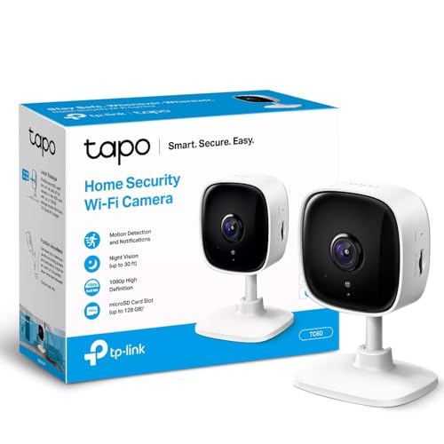 Tapo Mini Smart Security Camera, Indoor CCTV, Works with Alexa&Google Home, No Hub Required, 1080p, 2-Way Audio, Night Vision,Device Sharing (TC60) [Amazon Exclusive] No Monthly Fee
