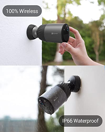 EZVIZ BC1C Battery Security Camera, Outdoor Camera CCTV with 210-Day Battery Life, 1080p Color Night Vision, Built-in 32 GB eMMC, Two-way Audio, Waterproof, PIR, No Base Station, Work with Solar Panel