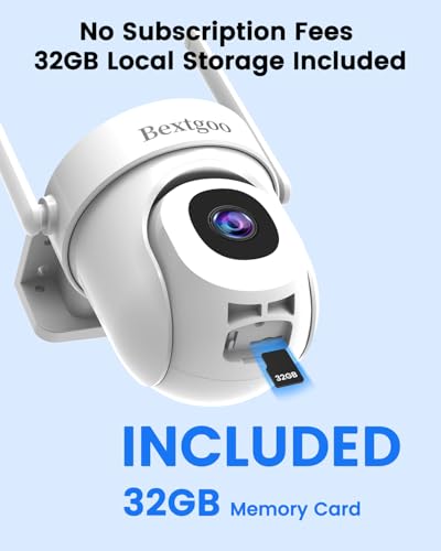 3K 5MP Security Camera Outdoor, 2.4G/5GHz WiFi Wired Camera for Home Security with 32GB TF Card-No Monthly Fee, Video Playback, 24/7 Recording, 360° Motion Tracking, Color Night Vision, 2-Way Audio