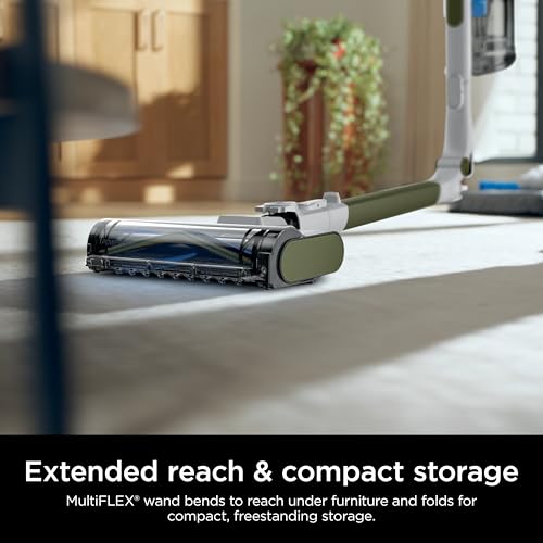 Shark PowerPro Flex Pet Cordless Vacuum, FloorDetect Technology, MultiFLEX Wand, HEPA Filter, for Carpets & Hard Floors, Up to 50-Minute Runtime, Powerful Pet Hair Pickup, Rechargeable, Olive, IZ387H
