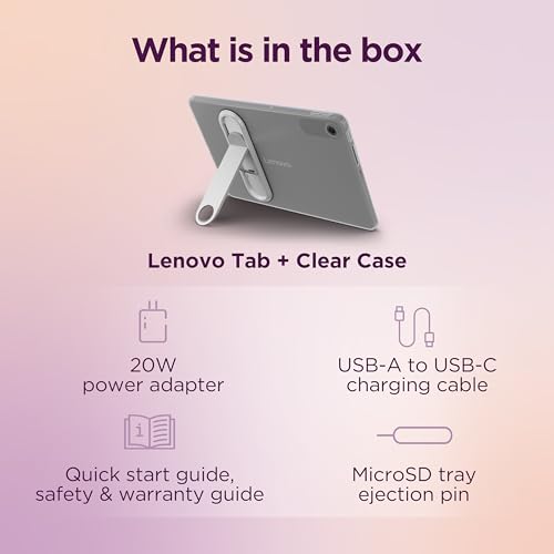 Lenovo Tab with Clear Case, 10.1" WUXGA (1920x1200) 400nits Anti-fingerprint Touch, MediaTek Helio G85 processor, 4G LTE Voice calling, 4GB RAM, 128GB Storage, Android 14, Luna Grey - [ZAEJ0000AE]