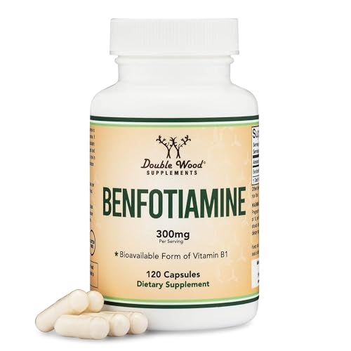 Double Wood Supplements Benfotiamine 300mg (Third Party Tested, 120 Capsules) Made in The USA, to Boost Thiamine Levels (More Absorbable Than Thiamine)