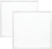 60x60cm LED Panel Light 80W, Ultra Slim Square Ceiling Light, 8000LM Brightness, Aluminum Frame, Energy Efficient Office/Home Lighting (Pack of 2) (WHITE) - WHITE