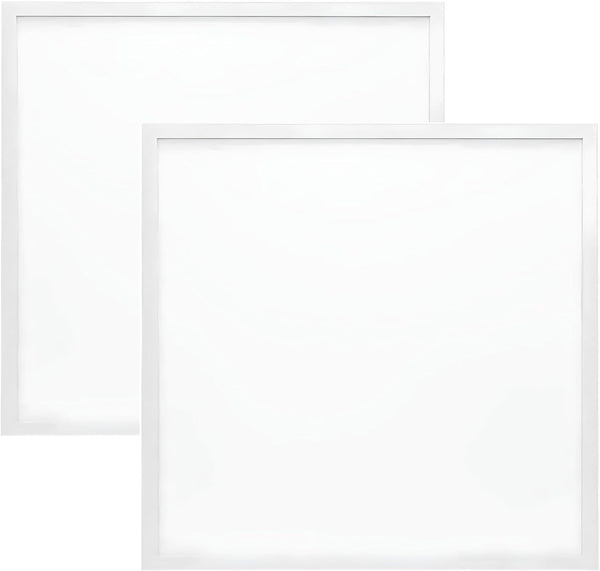 60x60cm LED Panel Light 80W, Ultra Slim Square Ceiling Light, 8000LM Brightness, Aluminum Frame, Energy Efficient Office/Home Lighting (Pack of 2) (WHITE) - WHITE
