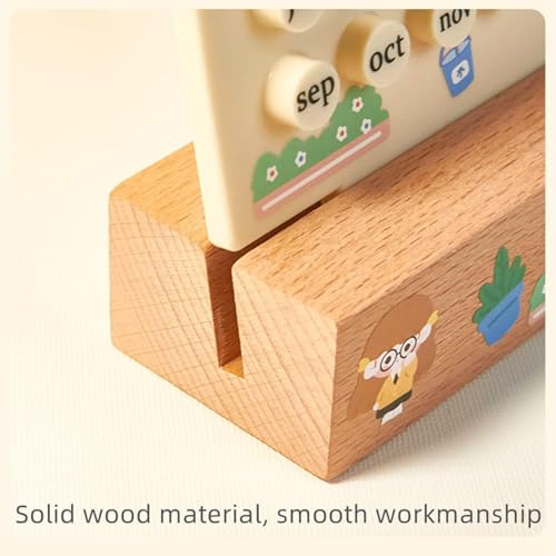 Wooden Desk Calendar Perpetual Calendar Desk Wood Calendar Stand Acrylic Calendar Desktop Decor Week Month Date Display Holder for Office, Desk Accessories, Shop, Desk Decor