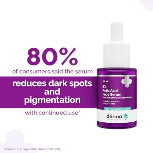 The Derma Co 2% Kojic Acid Face Serum With 1% Alpha Arbutin & Niacinamide For Dark Spots & Pigmentation, 30 ml (Pack of 1)