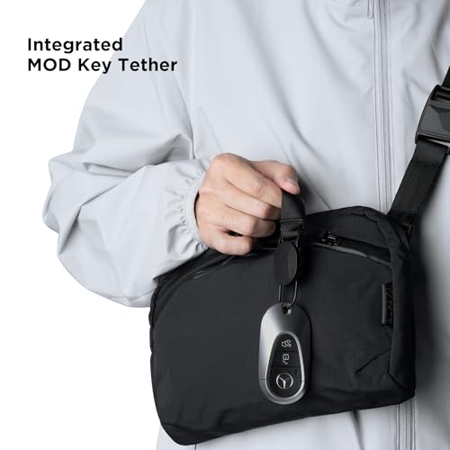 ALPAKA Flight Sling - Portable, Lightweight, Packable, Ajustable & Detachable Shoulder Strap Cross-body Sling Bag For Men Travel - Fits iPad Mini - Weatherproof Fabrics 2L Capacity Black