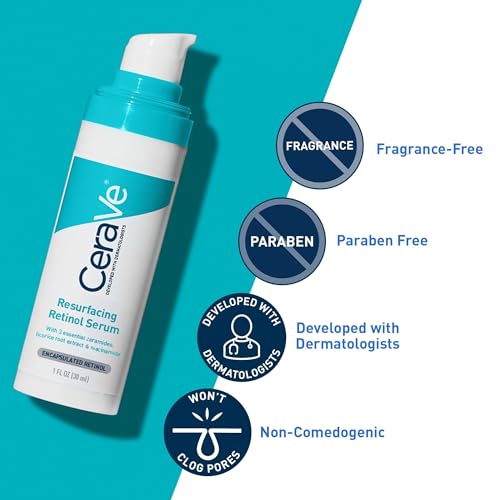 CERAVE RESURFACING RETINOL SERUM TO REDUCE THE APPEARANCE OF POST-ACNE MARKS AND PORES WITH RETINOL, LICORICE ROOT EXTRACT & NIACINAMIDE 30ML