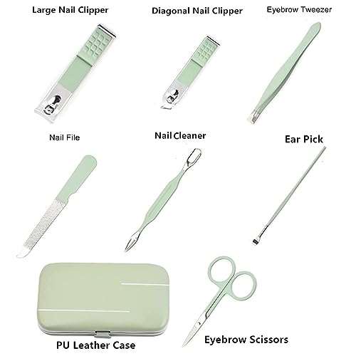 ACHKO Manicure Set Nail Clippers Pedicure Kit, 7 Pieces Stainless Steel Manicure Kit, Toe Finger Nail Clippers Personal Care Tools for Home, Workplace, Outdoor Travel, Gift Giving, Beauty Salon
