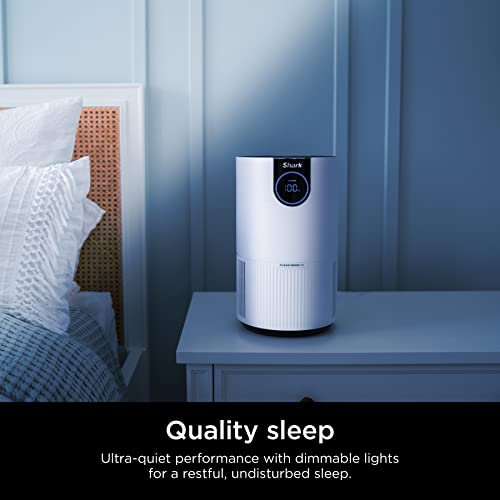 Shark HP102PK2 Air Purifier Two Pack with True HEPA, Cleans up to 500 sq. ft. Captures 99.98% of particles, dust, allergens, smoke up to 0.1–0.2 microns, Odor Lock, White