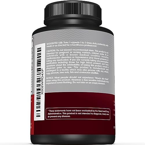Sunergetic Premium Blood Pressure Support Supplement with Garlic, Hawthorn & Hibiscus - 90 Capsules