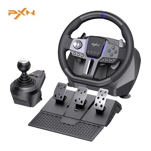 PXN V9 Gen2 Racing Wheel - Steering Wheel Driving Wheel 270Â°/ 900Â° Degree Vibration Gaming Steering Wheel with Shifter and Pedal for PS4,PC,PS3,Xbox Series X|S, Xbox One