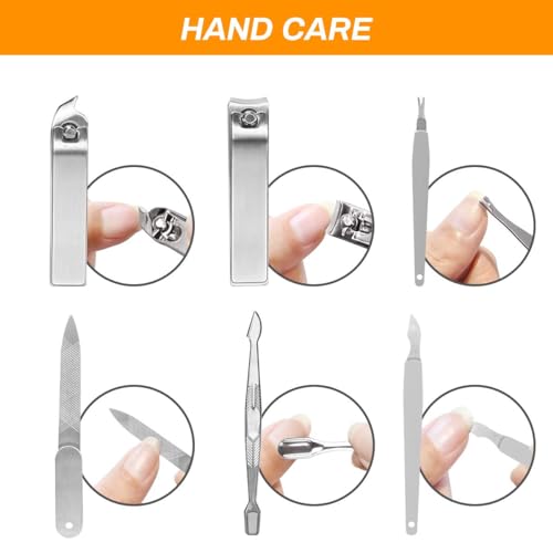NALACAL Manicure Set, 21pcs Nail Clippers Pedicure Kit Stainless Steel Professional Manicure Kit for Men Women Nail Care Tools Personal Home Travel Grooming Kits with Leather Case (Black)