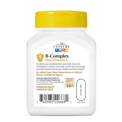 21st Century B-Complex with C Caplets - 100 Capsules