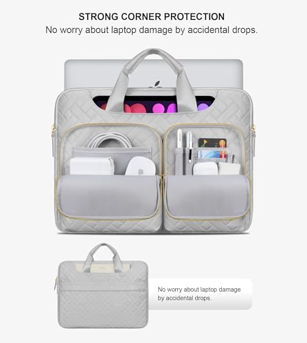 Lacdo 360° Protective Laptop Shoulder Bag, 15-15.6 inch Laptop Sleeve Case for Acer HP Dell ASUS Laptop, Acer Aspire, HP Pavilion, Dell Inspiron, IdeaPad,ASUS ZenBook Computer Bag, Space Gray
