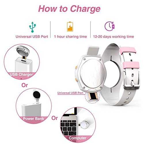 ELECDON Kids Digital Sport Watch, Kids Watch for Girls Boys with Pedometer Alarm Clock Stopwatch Distance Calories IP68 Waterproof LED Display Great Gift for Children (White)