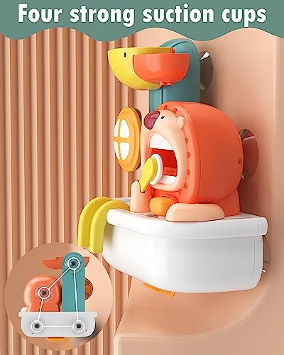 NALACAL Baby Bath Toys, Lion Bath Bubble Machine, Toddler Water Toy for Bathtub, Fun Simple Physics Educational Bathtub Water Toy for 1, 2, 3 Year Old Boys Girls