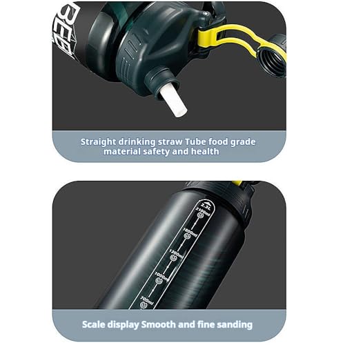 Large Water Bottle 1.7L,Leak Proof Sport Water Bottle for Men BPA Free Material for Fitness Gym Outdoor Sports Kids School Fitness (black)