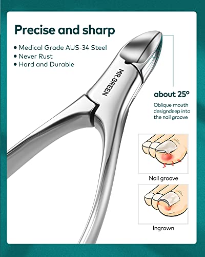MR.GREEN Manicure Set, Pedicure Sets, Nail Clipper Stainless Steel Professional Nail Cutter with Travel Case