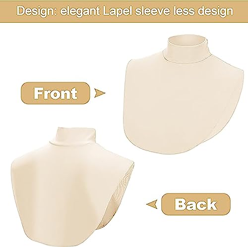 ALMEKAQUZ Fake Collar Detachable Turtleneck,Cotton Women's Mock,Turtleneck Winter Dickey Collar Wrap,for Women Girls White,Black,Cyan,Beige 4Pcs, One Size