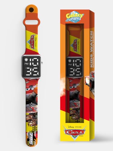 MACMERISE Cars LED Smart Digital Watch – Official Licensed Kids Watch | Easy-to-Read Display, Power-Saving Mode, & Cars Characters | Ideal Gift for Kids