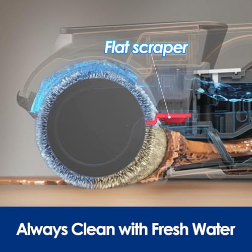 Tineco iFloor 5 Breeze Complete Wet/Dry Vacuum Cleaner, One-Step Vacuum for Hard Floors, Edge Cleaning <0.5 cm, Triple Battery Life, Self-Cleaning, Lightweight Wireless Suction Wiper, Blue