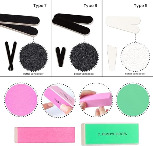 Kaiderine Nail File and Buffer, Professional Manicure Tools Kit.Natural Manicure Pedicure Kit Polisher Washable Buffering/Sanding Nails Filer Buffing, Nails Polish Smooth Polishing Set
