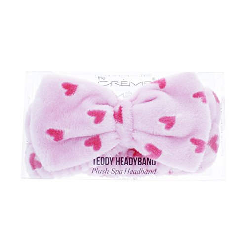 The Crème Shop Classic Pink Teddy Headyband with Pink Hearts