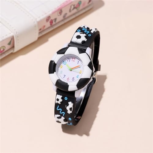 2 Packs Kids Watches for Boys, Toddler Watches Cute Football Cartoon Children Wrist Watch Easy Read Time Teacher Waterproof Boys Watch