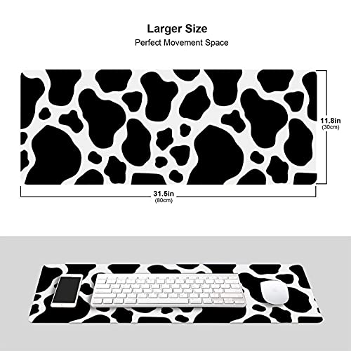 Echoserein Cow Print Skin Gaming Mouse Pad Large XL Long Extended Pads Big Mousepad Keyboard Mouse Mat Desk Pad Home Office Decor Accessories for Computer Pc Laptop