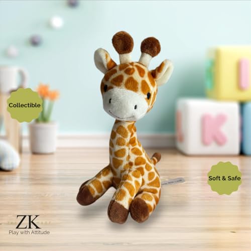 The ZK Mart, Plush Giraffe, Beige Brown Cute Giraffe, Soft Toy Giraffe, Plush Toy, Toy Pet Toy, Washable with Gift Box