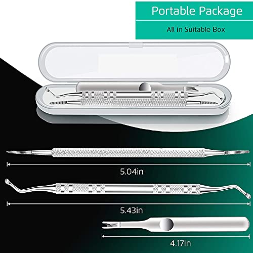 DELFINO Upgraded Ingrown Toenail Tool Ingrown Toenail File & Lifter, Podiatrist Nail Treatment Tools, Stainless Steel Surgery Grade, Manicure Pedicure Set, Thick Nail Clean, Pain Relief Kits