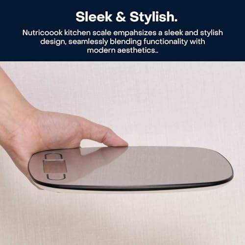 Nutricook Digital Kitchen Scale Eko, 5Kg Capacity, Stainless Steel Food Scale For Baking And Cooking - 4 Weighing Sensors, Tare/Zero, Auto-Off & Auto Calibrate Function,2 Years Warranty