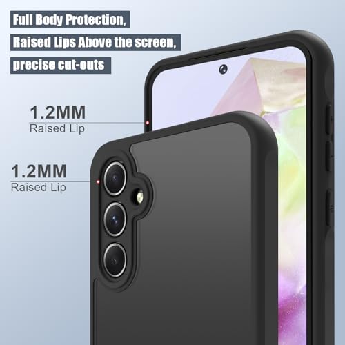 Matte Case for Samsung Galaxy A35 5G,Frosted Translucent Back Phone Cover,Shockproof Drop Protection Cover for Galaxy A35