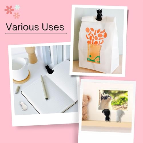 Bag Clips,Cat Snack Pouch Clamp - Reusable Small Chip Clips Set of 2 for Kitchen Refrigerator Pantry Food Bread Snack Sealing