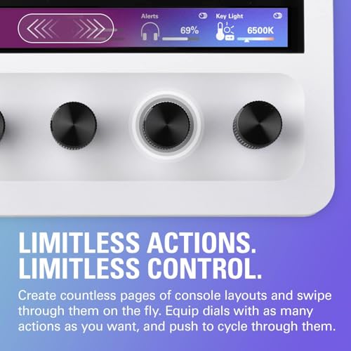Elgato Stream Deck + White, Audio Mixer, Production Console and Studio Controller for Content Creators, Streaming, Gaming, with customizable touch strip dials and LCD keys, works with Mac and PC
